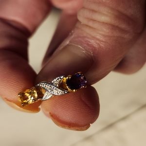 18kt Gold Filled link Earrings with Gemstones